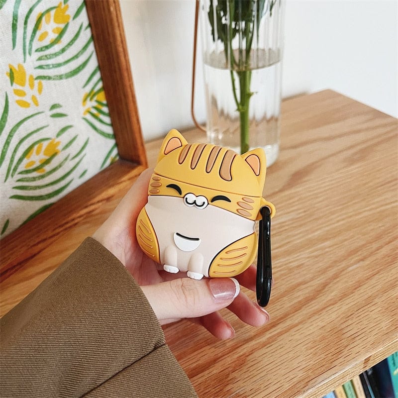 3D cat shaped Airpod case with soft silicone material