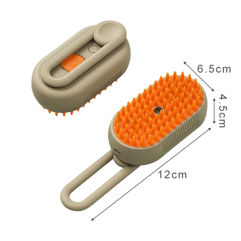 Cat grooming brush with water spray and massage features