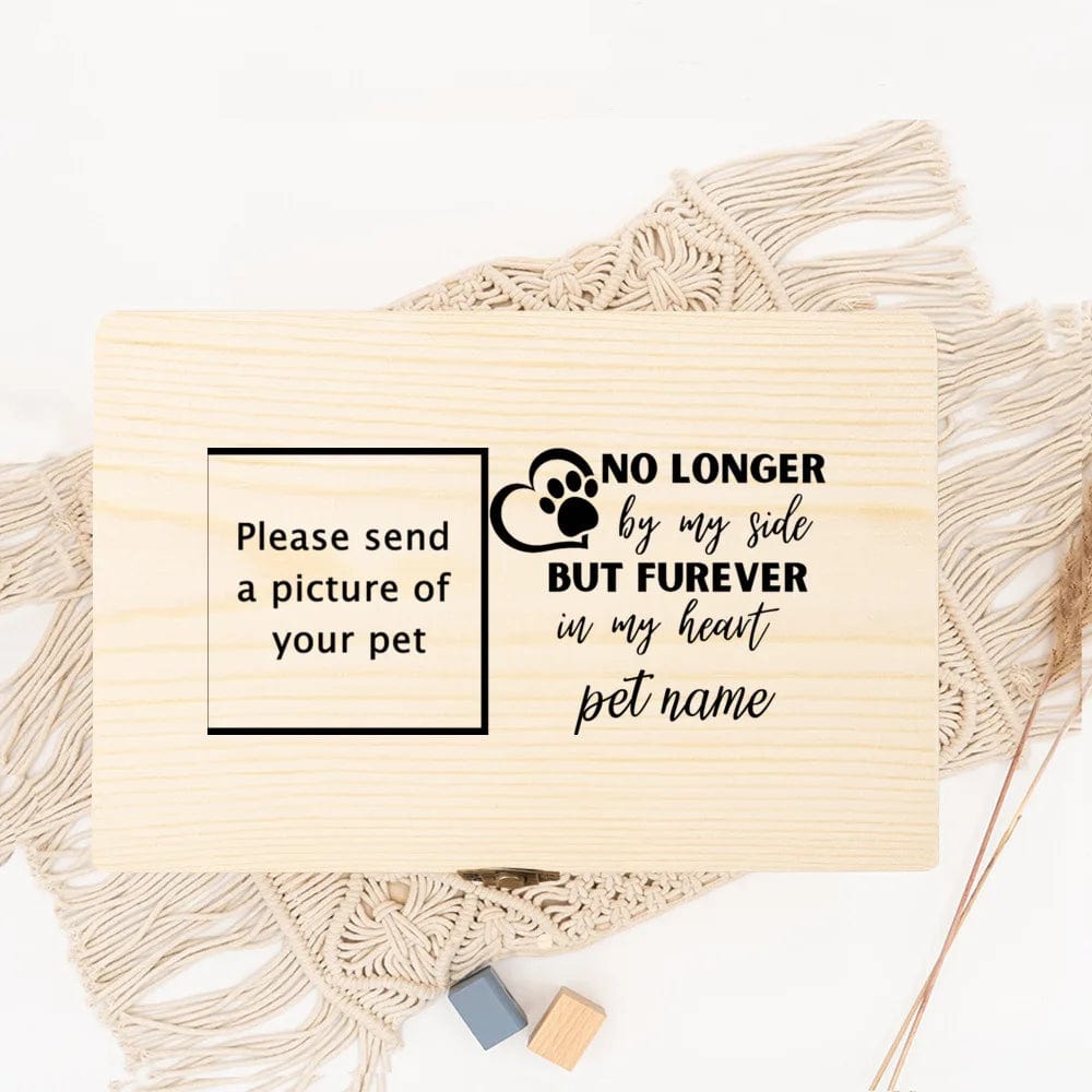 Custom photo cat funeral box with floral design