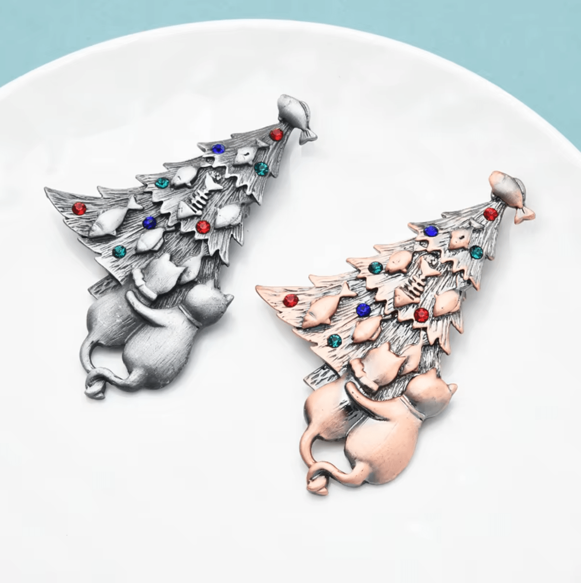 Cute Cat Holiday Brooches