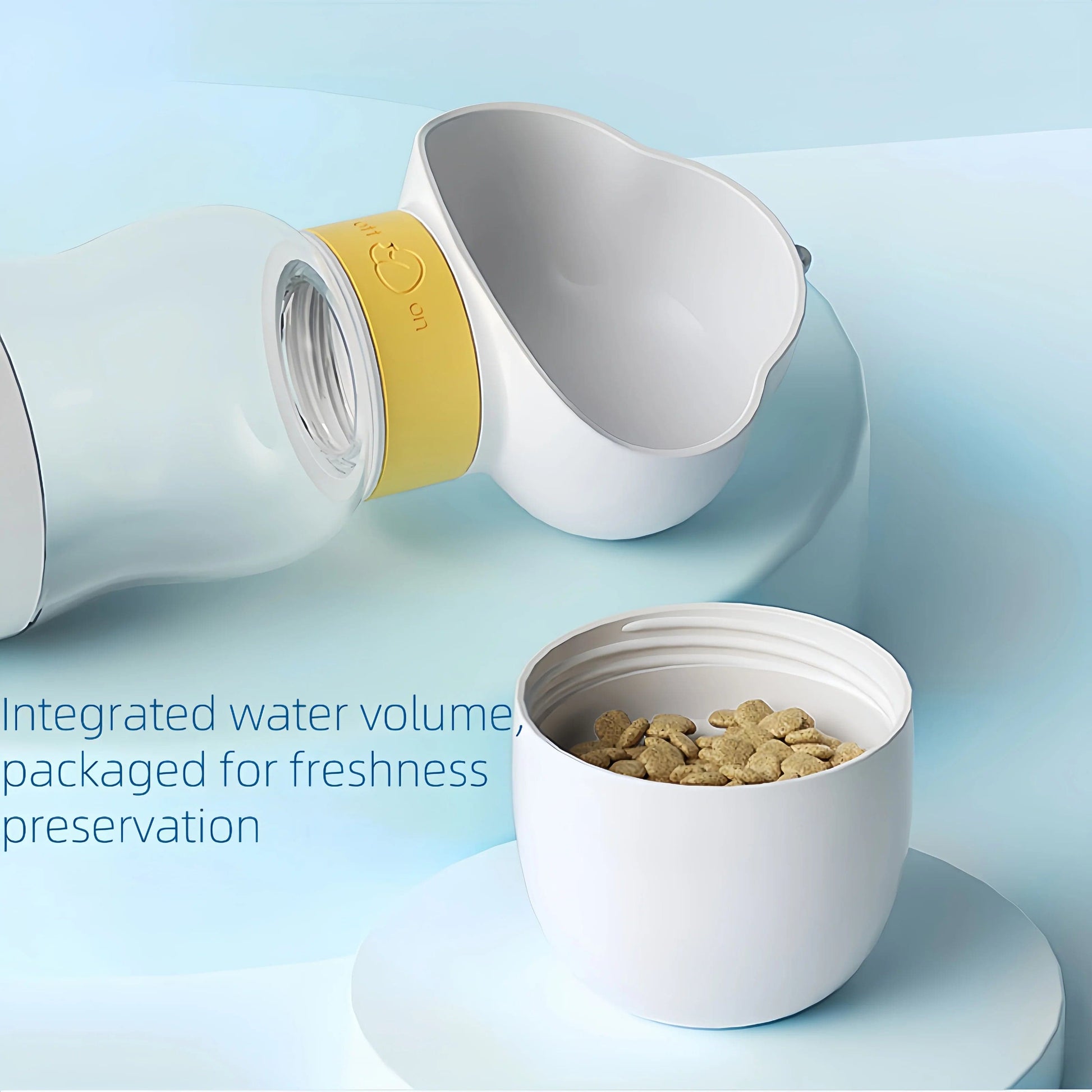 Dual-purpose cat water bottle and portable feeder