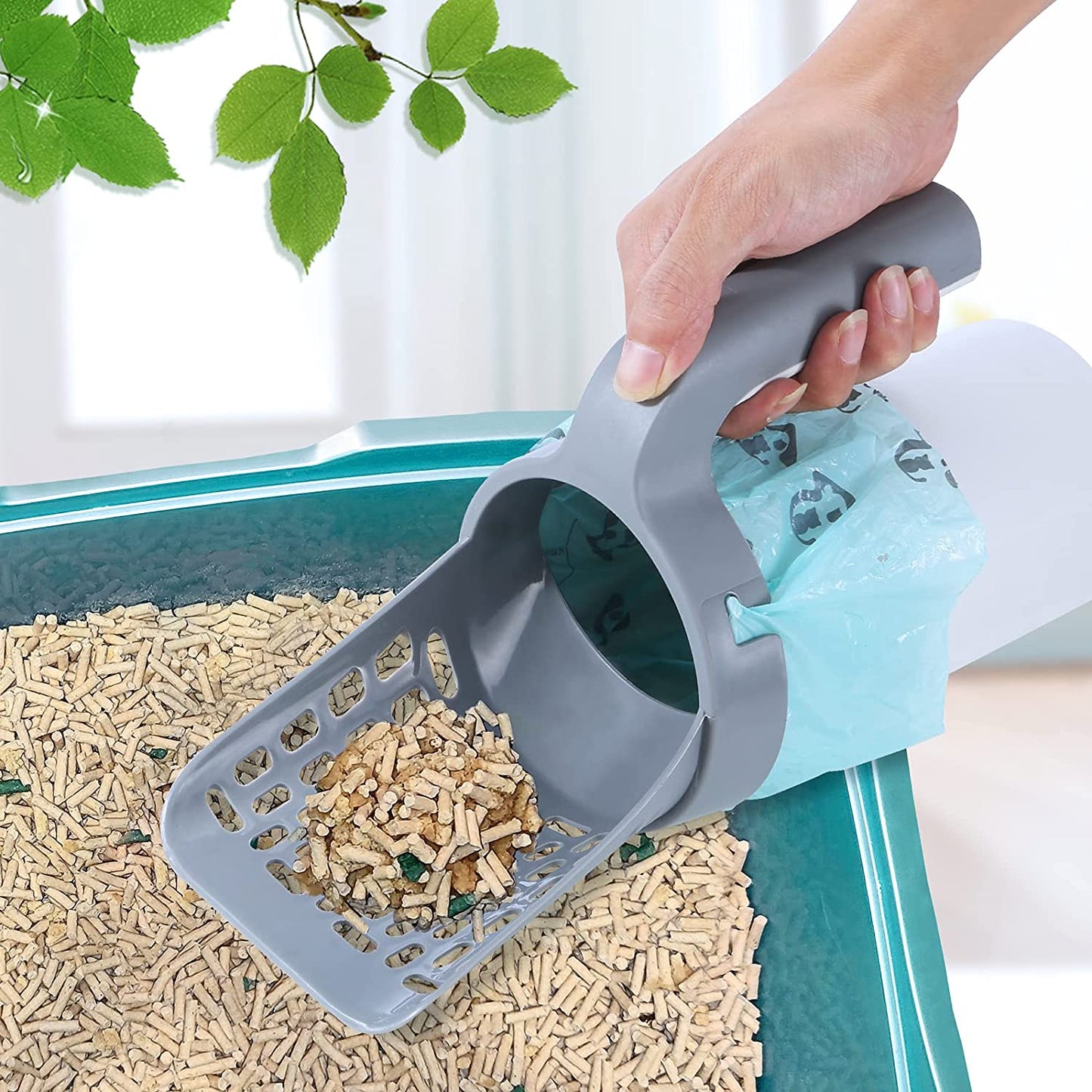 Best cat litter shovel scoop for clumping litter ,Cat Litter Shovel Scoop with Refill Bag For Pet Filter Clean Toilet Garbage Picker Cat Supplies Cat Litter Box Self Cleaning