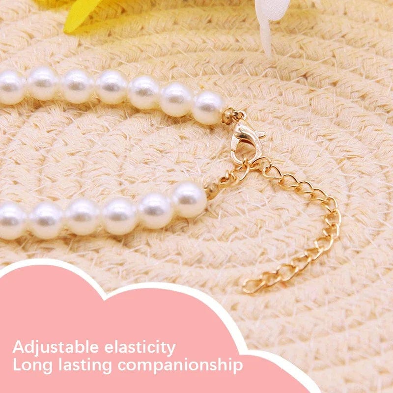 Durable and flexible cat pearl jewelry collar for pets
