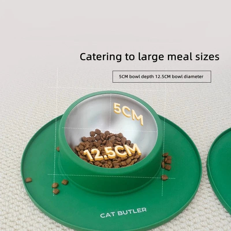 Durable anti-spill pet feeding bowls for active cats