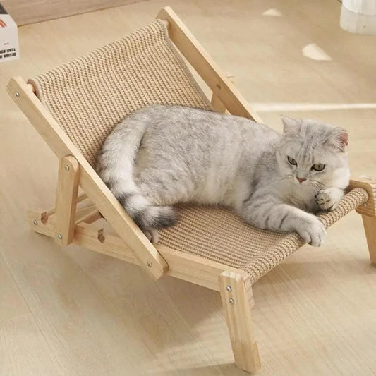 Eco-friendly wooden rocking chair for cats