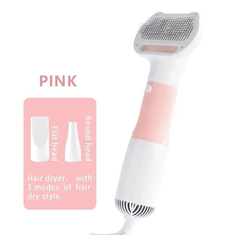 Grooming tool with slicker brush and hair comb for pets