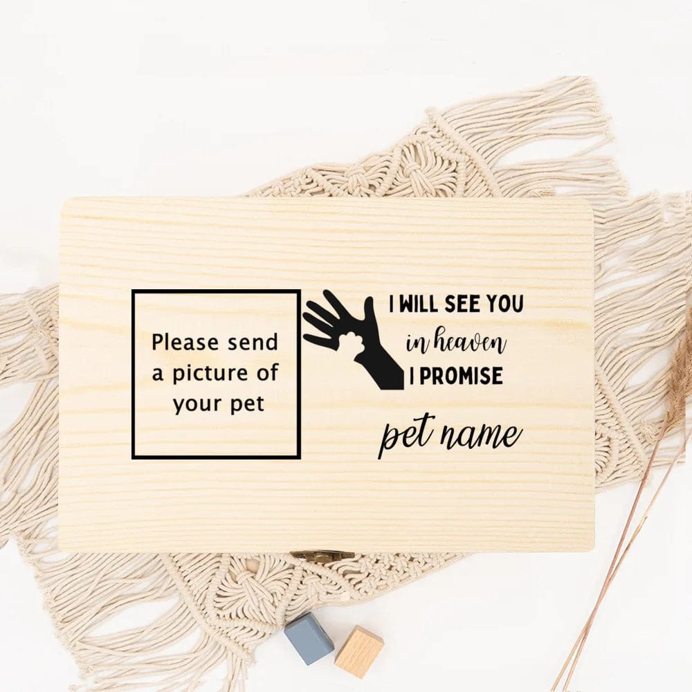 Handcrafted pet memorial box for cat remembrance