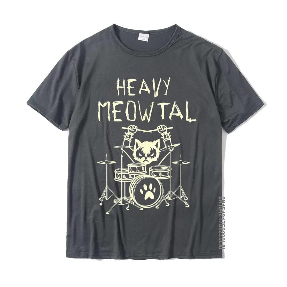 Heavy Meowtal Cat Metal Unisex T-Shirt premium cotton