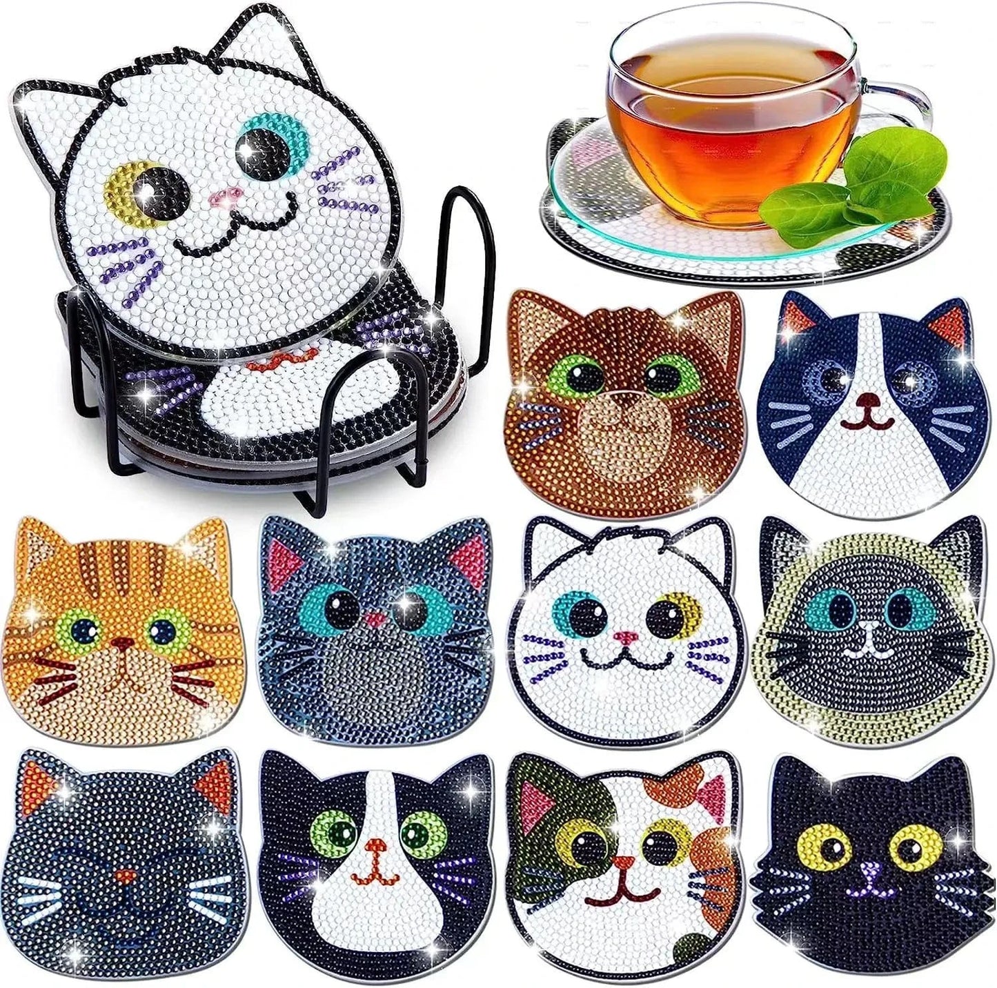 High-Quality Diamond Cat Coasters for Everyday Use