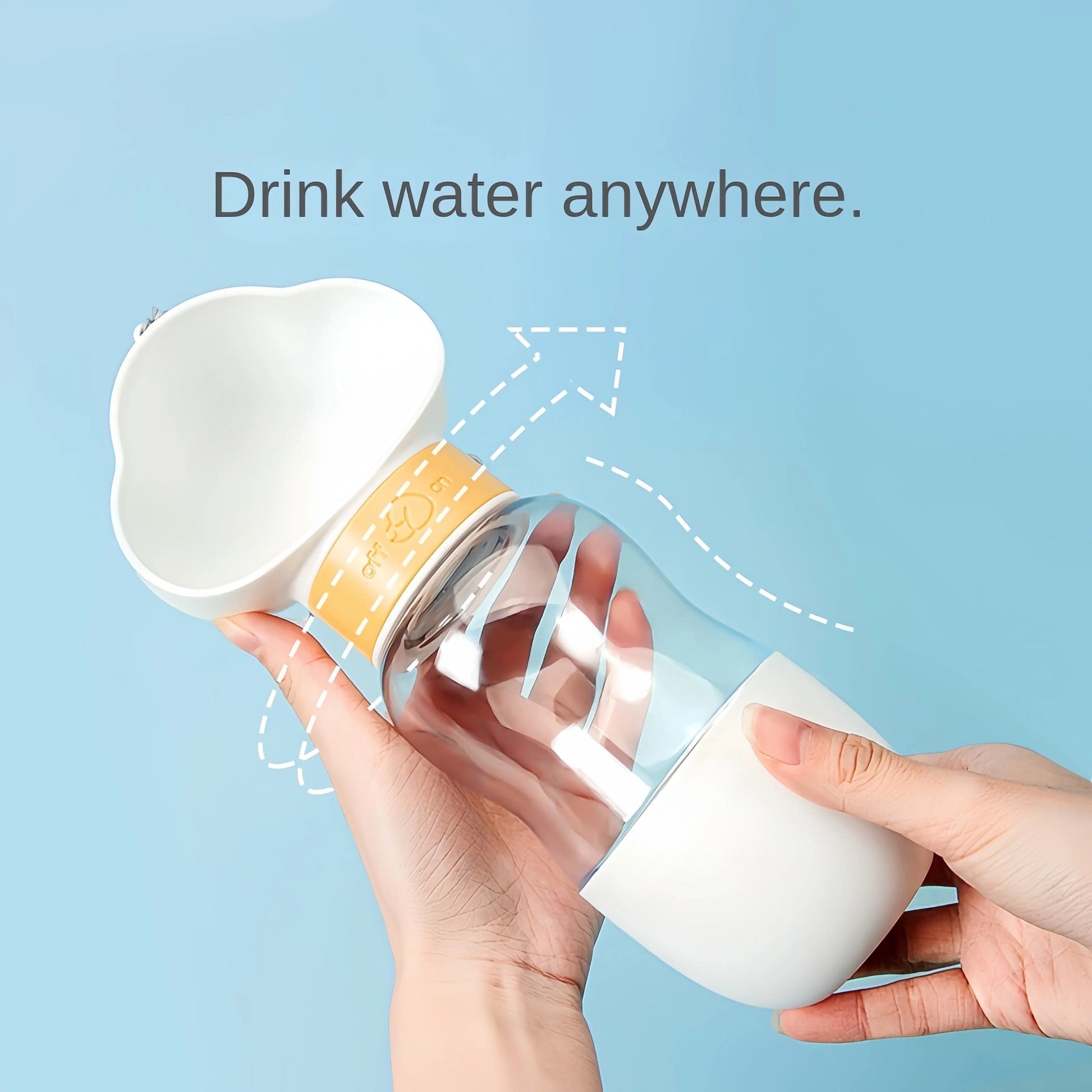 Leak-proof cat water bottle with snack compartment