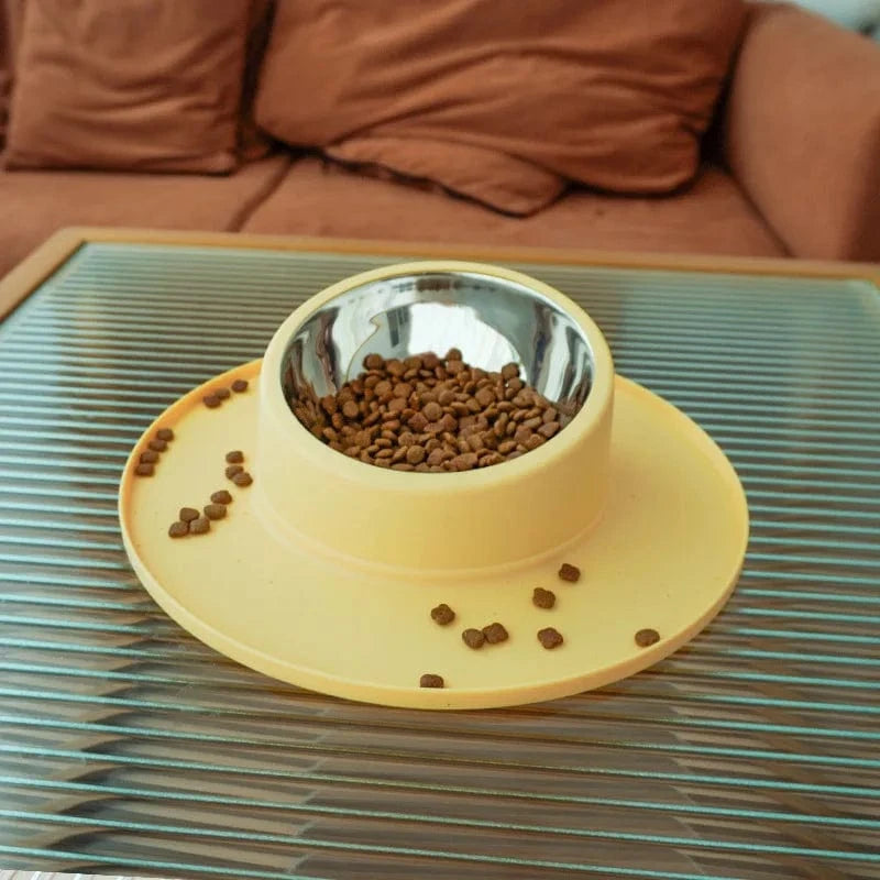 Non-slip cat bowls with wide silicone mats for mess-free feeding