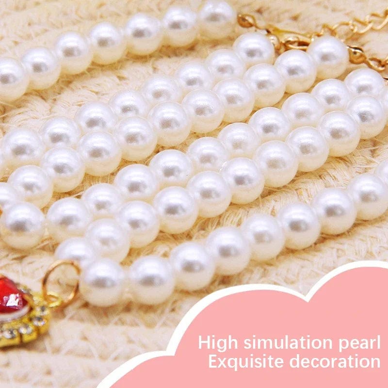 Pet-safe pearl cat collar necklace for stylish cats