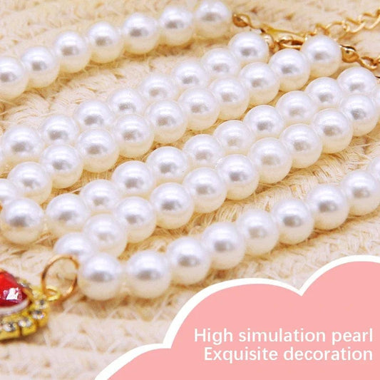 Pet-safe pearl cat collar necklace for stylish cats