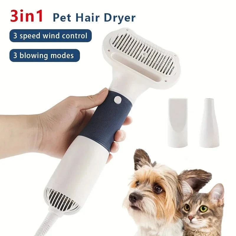 Portable 3-in-1 pet hair dryer for home grooming