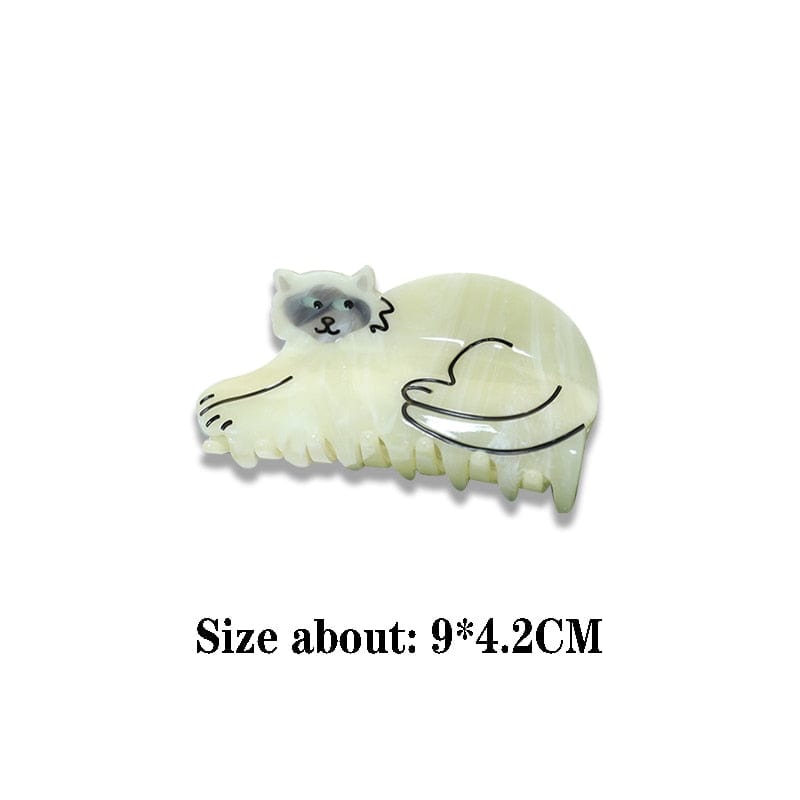 Cat-themed acrylic claw clips for hair