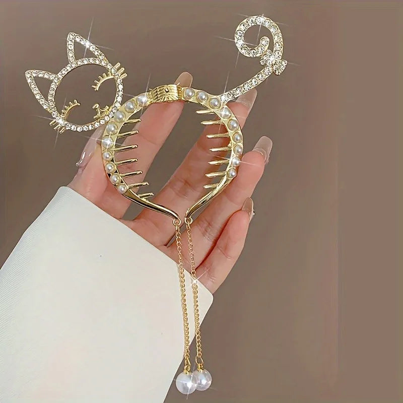 Cat Mom Tassel Hair Clip