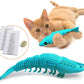 Interactive toothbrush chew toy for cats' dental hygiene