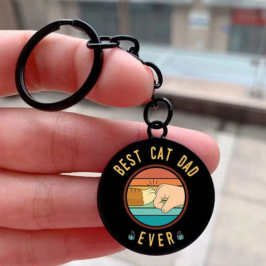 New Cat Dad Gift Keychain