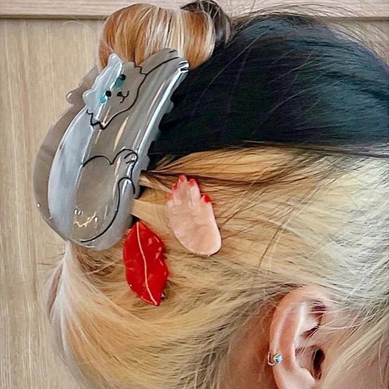 Hair accessories: cats on acrylic claw clips