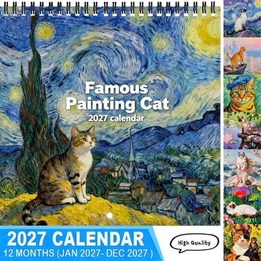 2027 Classic Painting Wall Cat Calendar