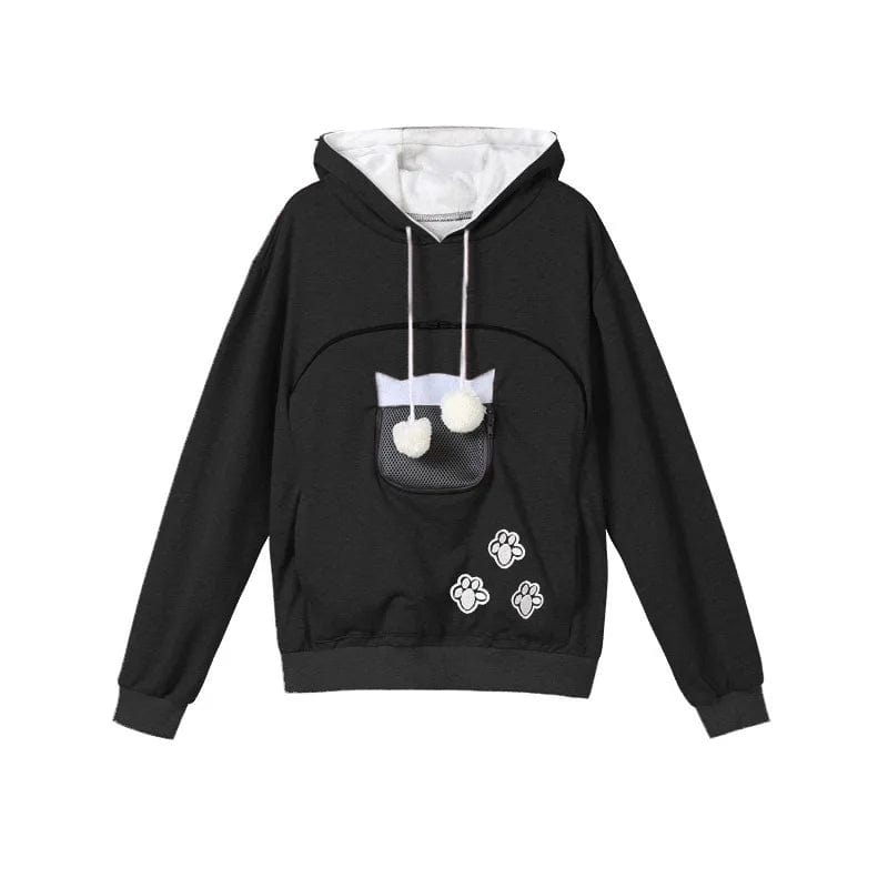 Pullover Mesh Pocket Cat Hoodie