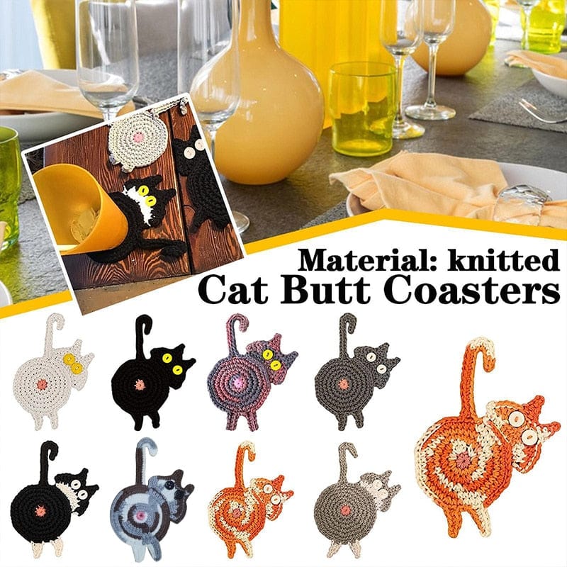 Funny Cat Butt Tea Coffee Coasters