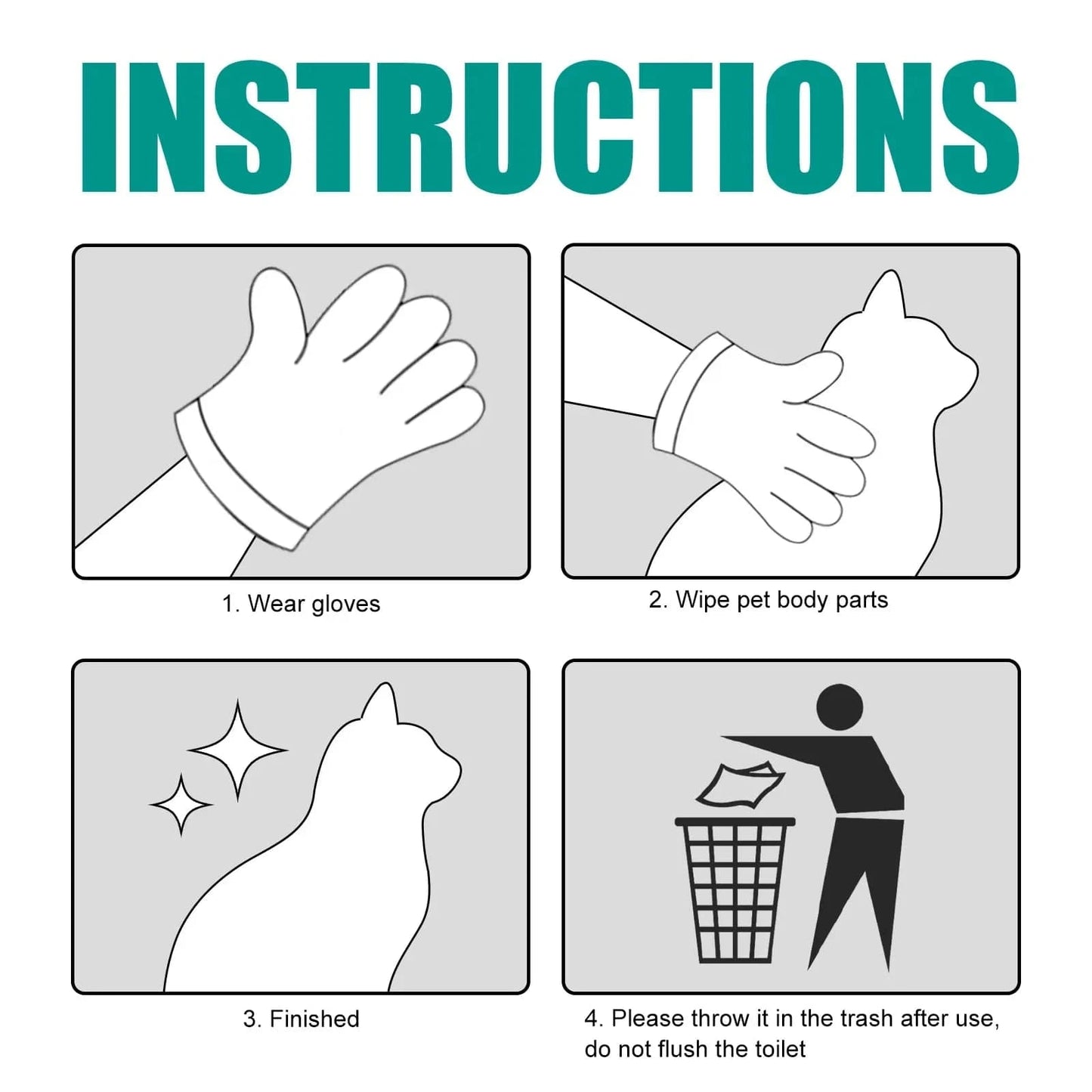 Cat Disposable Wash Free Cleaning Gloves