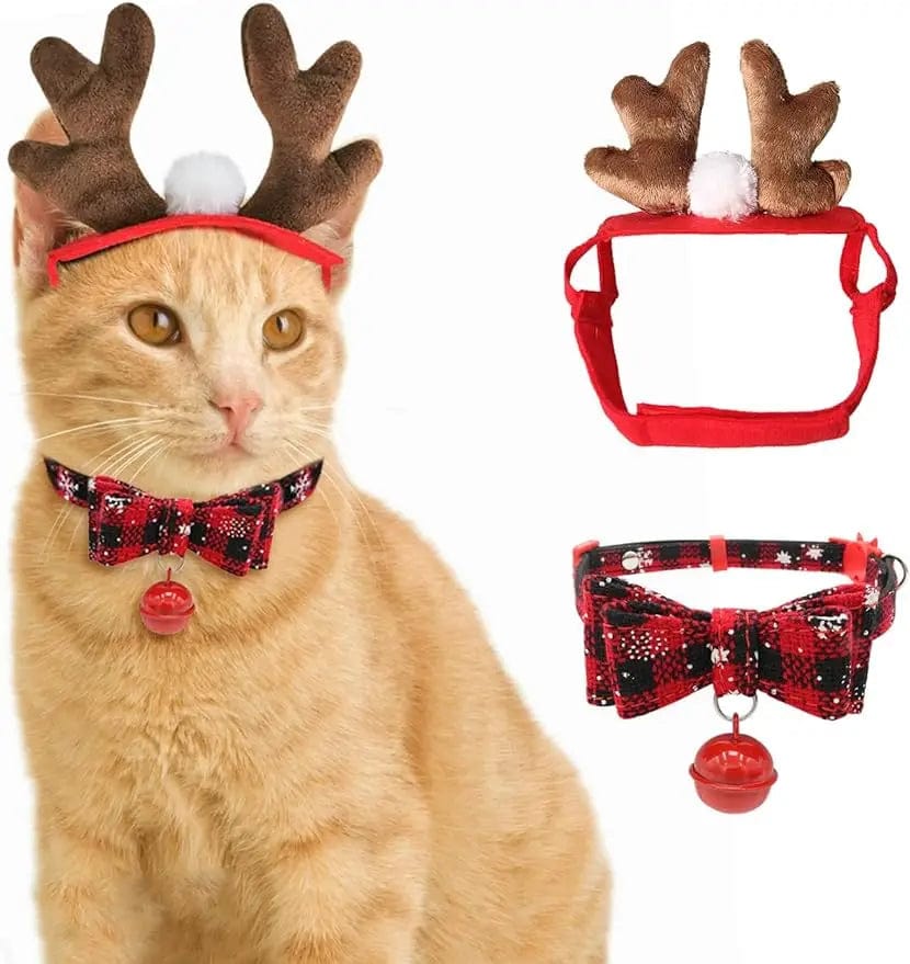 Cat Reindeer Collar for Christmas CatCurio Pet Store