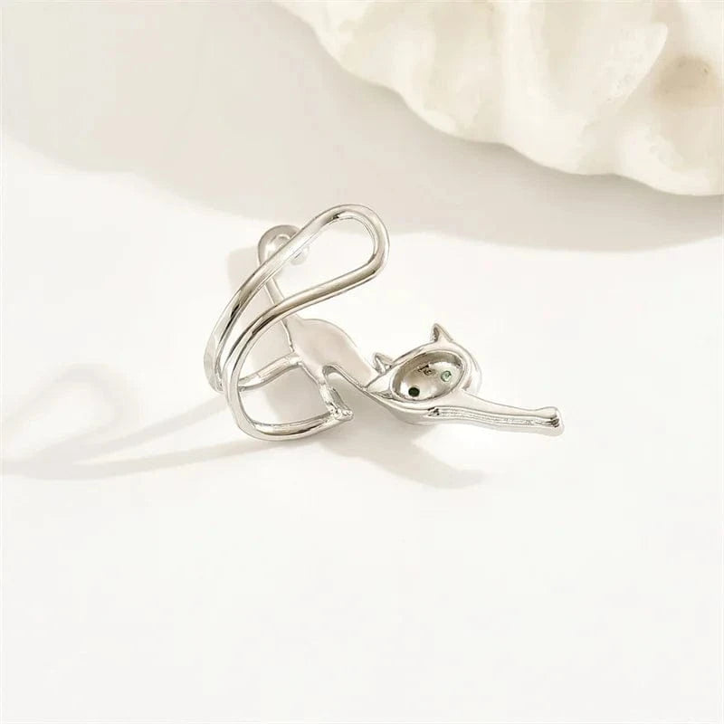 Unique animal-inspired clip-on earrings for cat lovers