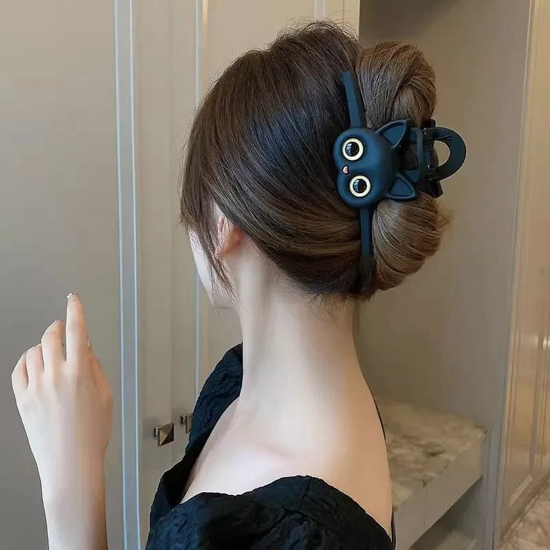 black and white cat claw hair clip for women