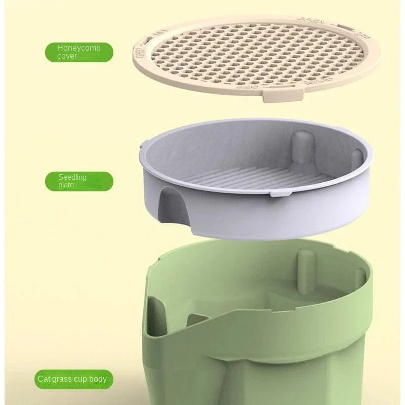 compact hydroponic cat grass pot for apartments