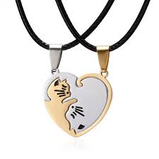 2Pcs Yin and Yang Cat Necklace