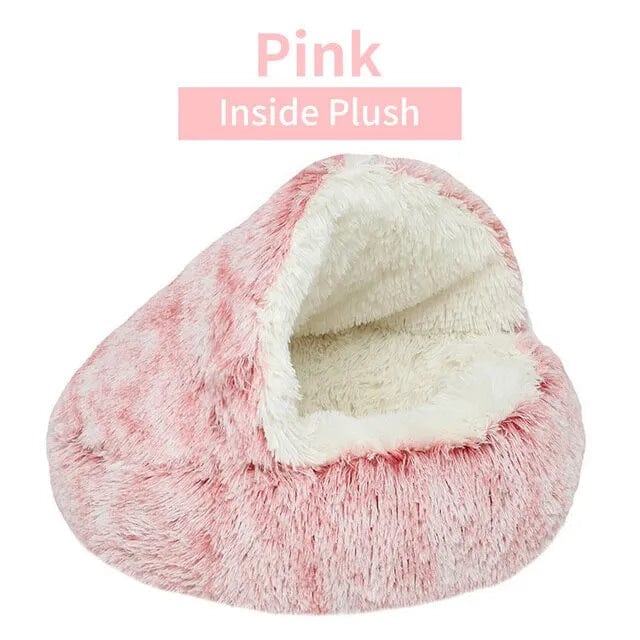 plush cat cave bed for small and large cats