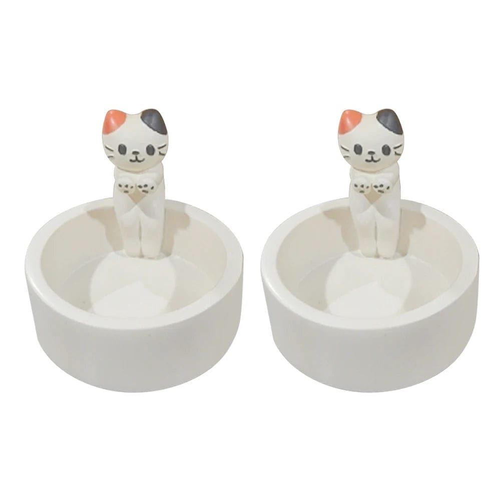 small white cat candle holder for tealight candles