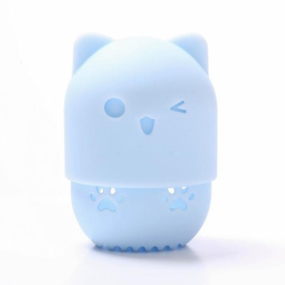 Cute Hollow Cat Silicone Makeup Sponge beauty blender silicon case