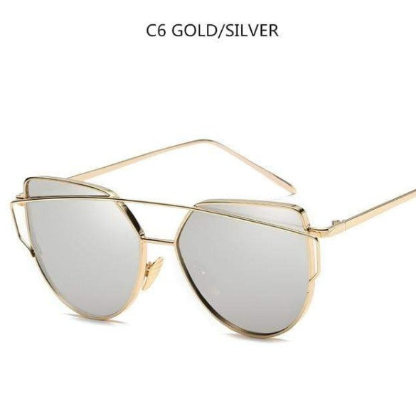 Metal Twin-Beams Kitty Sunglasses