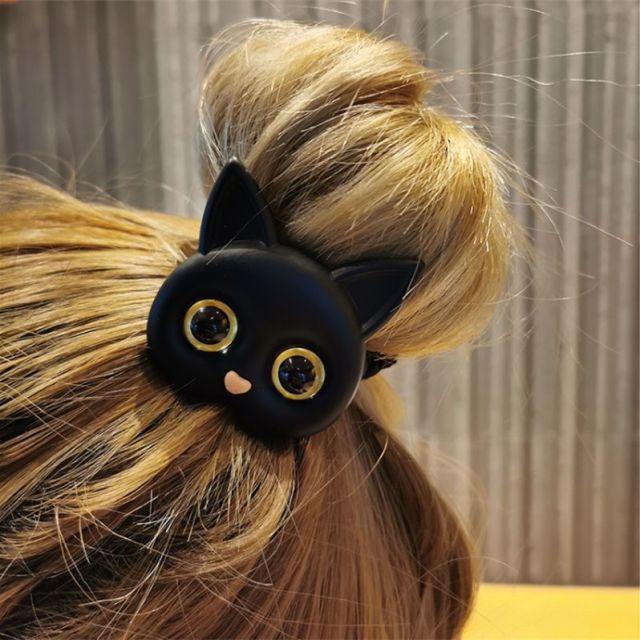 Black Cat Face Hair Tie Cute Everyday Hair Accessory