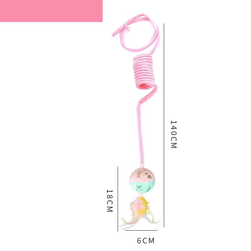 Cat wool spring toy with bell automated cat toy