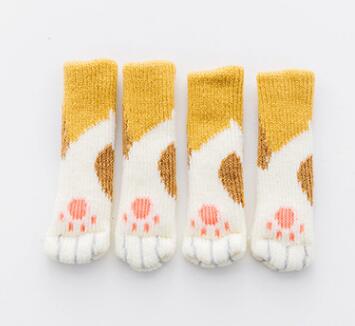 Cat Paw Chair Socks Set – Brown Color Option