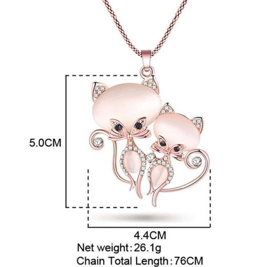 Cat Pendant Necklace Size and Dimensions Display