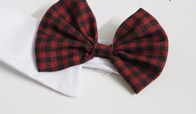 lovely Cat Striped Bow Tie Collar Pet Adjustable Neck Tie