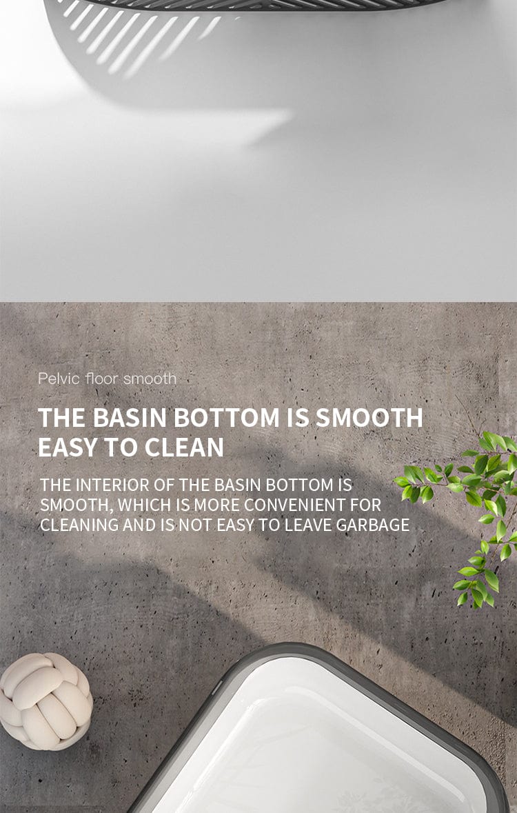 Semi-closed cat sand tray cat litter basin