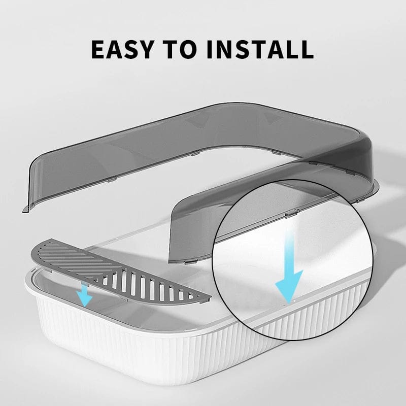 Semi-enclosed cat sandbox cat litter basin