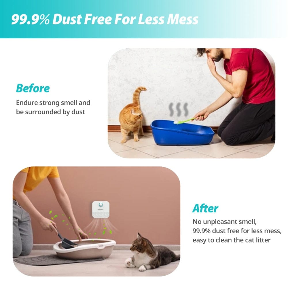 Smart technology for eliminating cat odors self cleaning litter