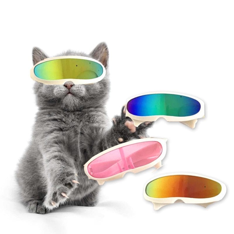 Cool cat goggles summer sunglasses,Cool Cat Dog Goggles Sunglasses Funny Cute Cat Small Dog Sunglasses for Kitten Photography Props Cosplay Costume Pet Accessories