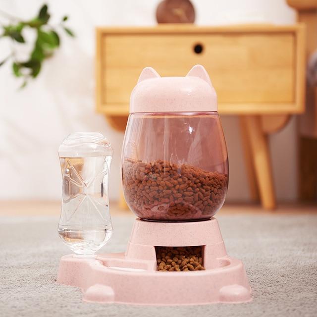 Automatic Cat Feeder and Water Dispenser Set food bowl puppy automatic