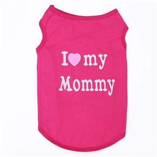 Cat Vest Dog T-shirt I Love My Mommy/Daddy Pet Dog
