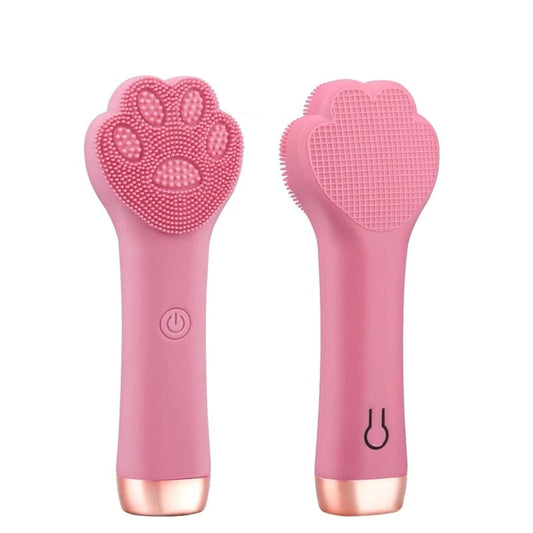 Electric skincare paw cleansing brush,Electric Facial Silicone Cleansing Brush Cat Paw Vibration Massager Blackhead Makeup Remover Pore Clean Face Wash Skin Care Tool