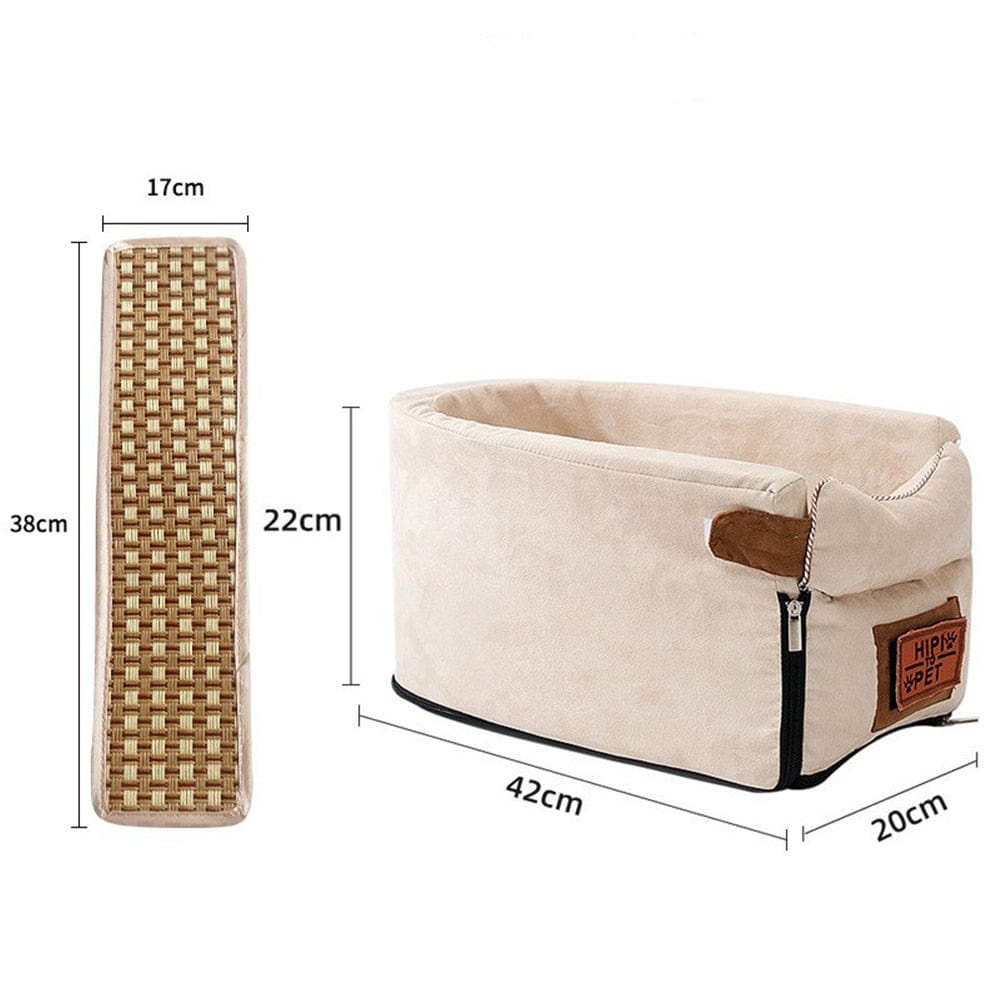 Cat car carrier with armrest compatibility for on-the-go Portable Armrest Cat Car Carrier