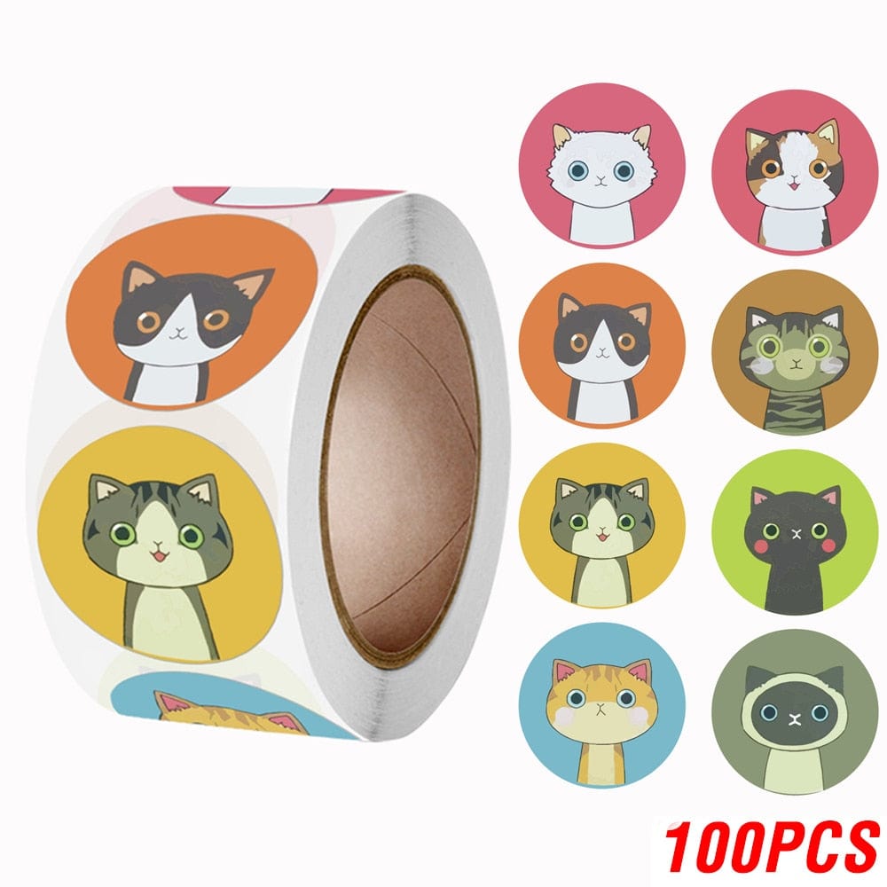 Whimsical cat thank you decals thank you stationery